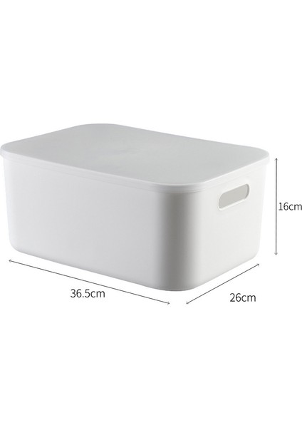 Masaüstü Çeşitli Eşyalar Saklama Kutusu Japon Tarzı Minimalist Saf Beyaz Kapaklı Saklama Kutusu Iç Çamaşırı Giysi Çekmecesi Kutusu (Yurt Dışından)