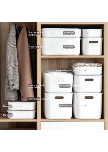Masaüstü Çeşitli Eşyalar Saklama Kutusu Japon Tarzı Minimalist Saf Beyaz Kapaklı Saklama Kutusu Iç Çamaşırı Giysi Çekmecesi Kutusu (Yurt Dışından) fırsatları