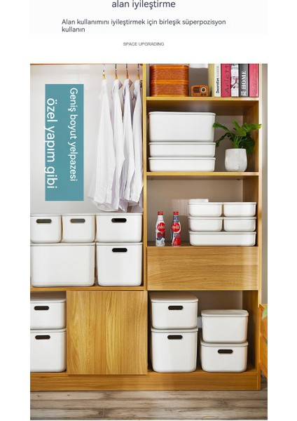 Masaüstü Çeşitli Eşyalar Saklama Kutusu Japon Tarzı Minimalist Saf Beyaz Kapaklı Saklama Kutusu Iç Çamaşırı Giysi Çekmecesi Kutusu (Yurt Dışından) indirimleri