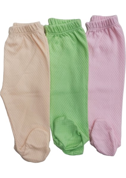 Bebek Patikli Alt Hava Alır Kumaş Düz Renk (3 Lü Paket Çağla-Somon-Pembe)10