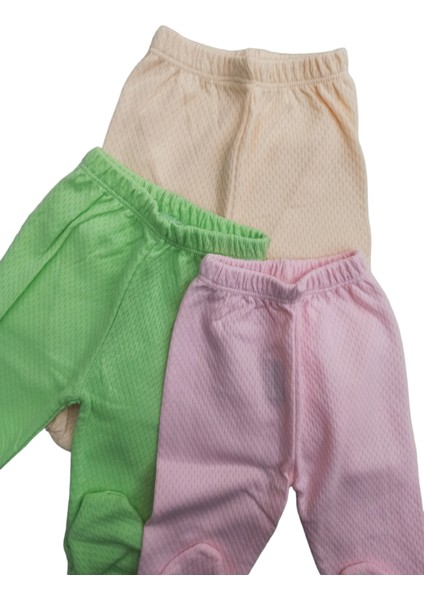 Bebek Patikli Alt Hava Alır Kumaş Düz Renk (3 Lü Paket Çağla-Somon-Pembe)10