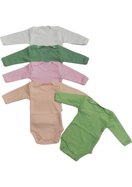 Uzun Kollu Çıtçıtlı Badi Bisiklet Yaka Body Hava Alır Kumaş Düz Renk Zıbın (5li Paket) 0-48 Ay Arası10 fiyatları