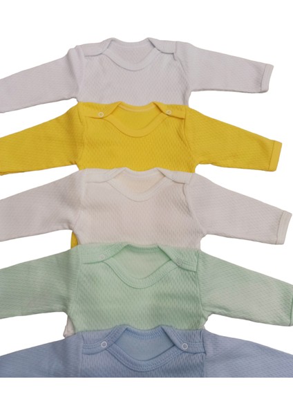Uzun Kollu Çıtçıtlı Badi Bisiklet Yaka Body Hava Alır Kumaş Düz Renk Zıbın (5li Paket) 0-48 Ay Arası10 fırsatları