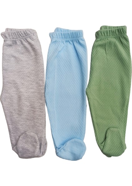 Bebek Patikli Alt Hava Alır Kumaş Düz Renk (3 Lü Paket Küf-Gri- Su Yeşili)10 modelleri