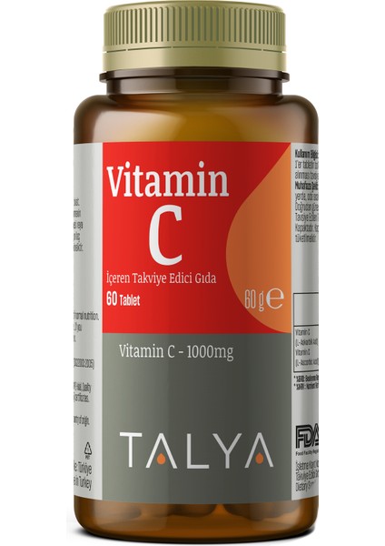 Vitamin C İçeren Takviye Edici Gıda, 60 Tablet