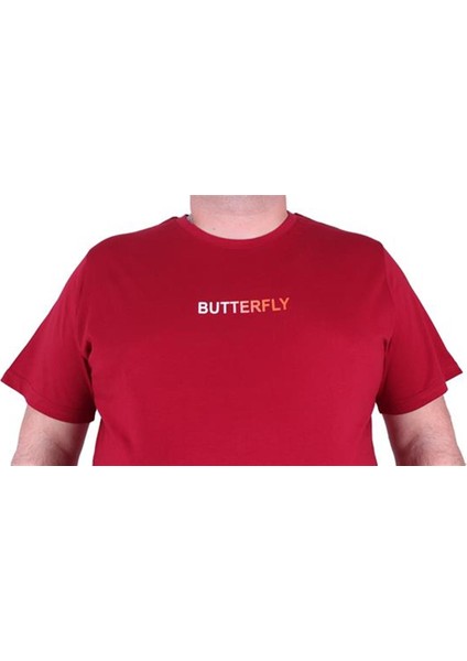 Büyük Beden Sıfır Yaka Tişört Butterfly 23107 Bordo fırsatları