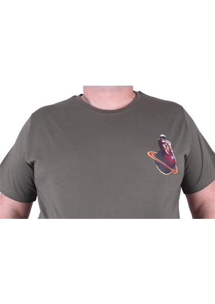 Büyük Beden Sıfır Yaka Tişört Fly In The Sky 23110 Hakı indirimleri