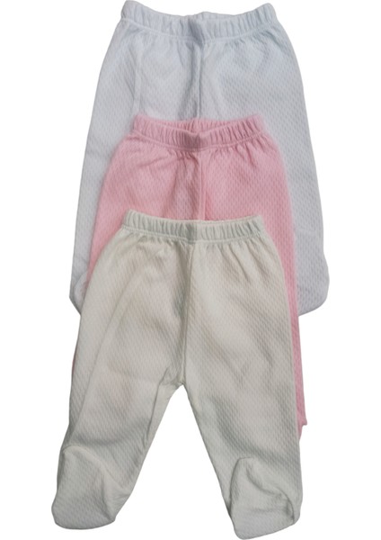 Bebek Patikli Alt Hava Alır Kumaş Düz Renk (3 Lü Paket Beyaz-Pembe-Krem) fiyatları