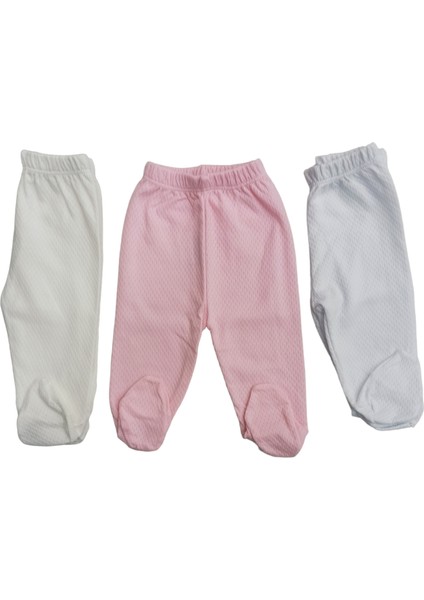 Bebek Patikli Alt Hava Alır Kumaş Düz Renk (3 Lü Paket Beyaz-Pembe-Krem) fırsatları