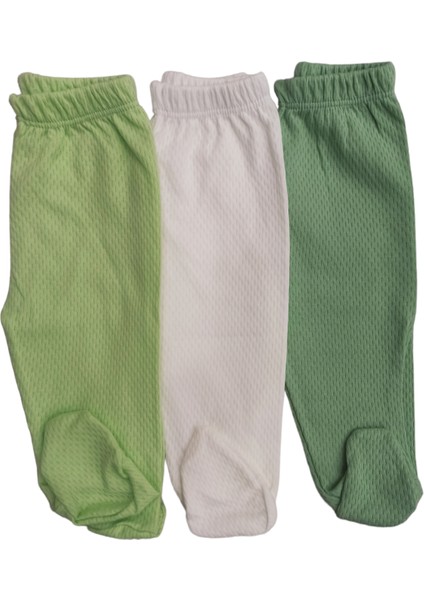 Bebek Patikli Alt Hava Alır Kumaş Düz Renk (3 Lü Paket Çağla-Krem-Küf Yeşili) modelleri