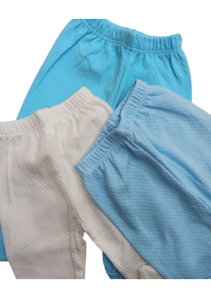Bebek Patikli Alt Hava Alır Kumaş Düz Renk (3 Lü Paket Turkuaz-Krem-Mavi) fırsatları