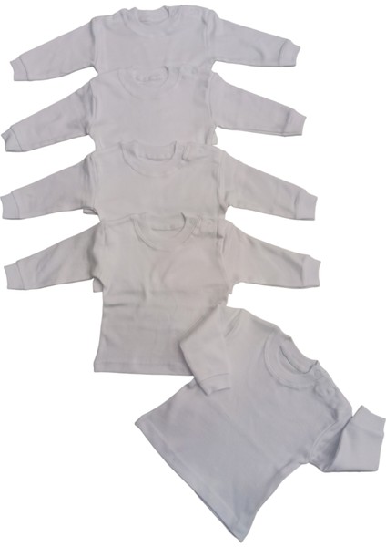 Uzun Kollu Omuzdan Çıtçıtlı Bisiklet Yaka Bebek Üst Badisi (5li Paket) fiyatları
