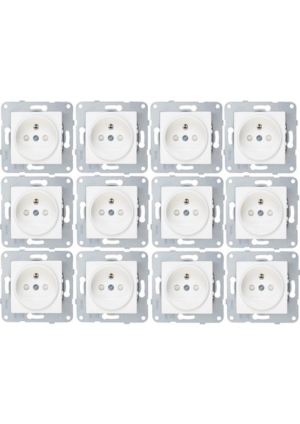 Karre 12 Adet Ups Topraklı Priz Çerçevesiz