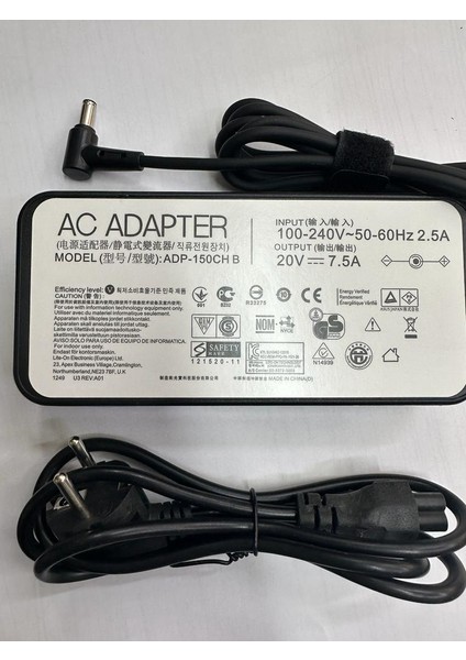 20 Volt 7.5 Amper 6.0 mm 3.7 mm Adaptör 20 Volt 7.5 Amper Asus Adaptör 20 Volt Asus Iğneli Adaptör