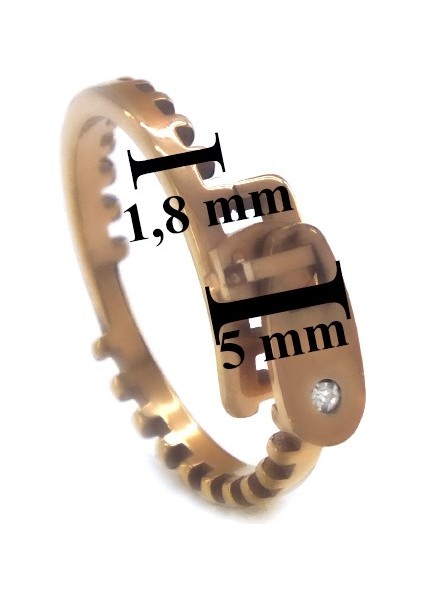 316L Rose Fermuar Şekilli Kadın Yüzük YZK-363
