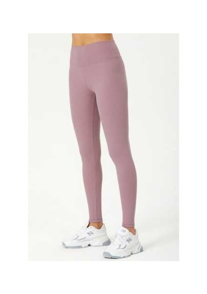 Kadın Yüksek Bel Toparlayıcı Sıkılaştırıcı Beli Lastikli Fitilli Full Likra Spor Tayt