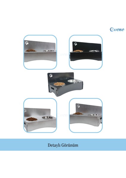 Mama Su Kabı Paslanmaz Çelik Taslı 2'li Ahşap Kedi ve Köpek Suluk Patili Model indirimleri