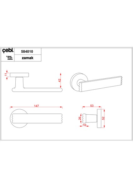 Kapı Kolu Modern A584 MP02 Leco ODA KAPI KOLU