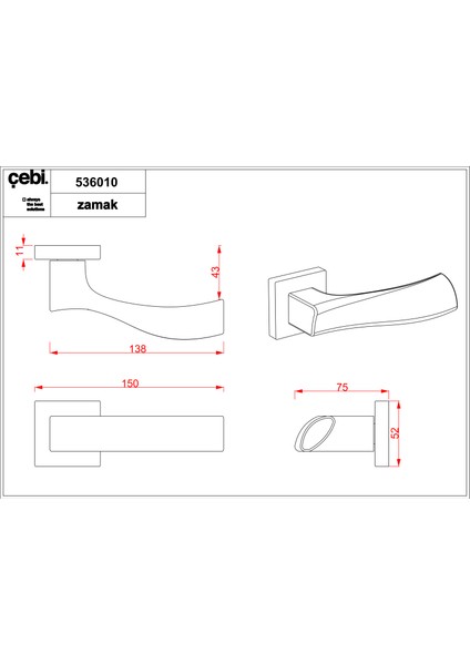 Kapı Kolu Modern A536 MP24 Lıva ODA KAPI KOLU fiyatları