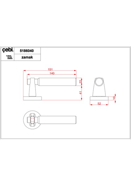 Kapı Kolu Knurling A5186 MP24 MP24 Hana Düz. ODA KAPI KOLU fiyatları