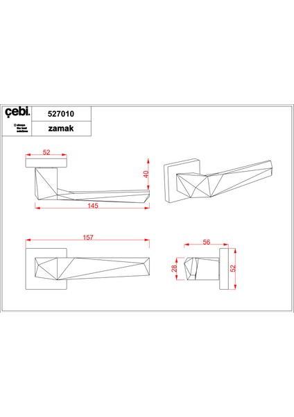 Kapı Kolu Modern A527 MP24 Pıra ODA KAPI KOLU fiyatları