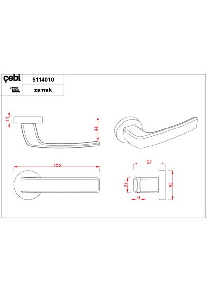Kapı Kolu Modern A5114 Odıs MP24 WC KAPI KOLU fiyatları