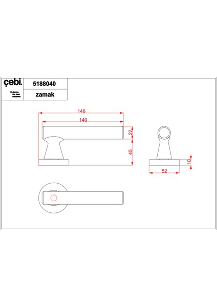 Kapı Kolu Knurling A5188 MP24 MP24 Fugi Düz. ODA KAPI KOLU fiyatları