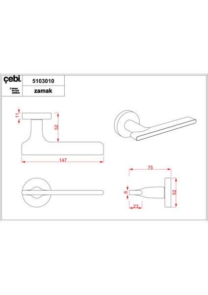 Kapı Kolu Modern A5103 Mıra MP24 ODA KAPI KOLU fiyatları