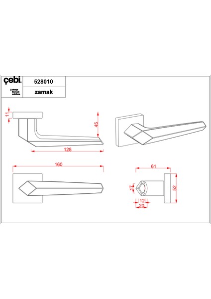 Kapı Kolu Modern A528 MP24 Sata ODA KAPI KOLU fiyatları