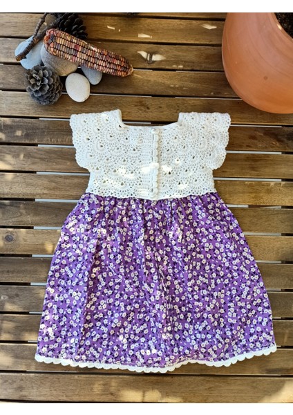 Handmade Kız Çocuk Elbisesi Pamuk, El Örgüsü Kız Çocuk Elbisesi, Baharlık Rengarenk Kız Çocuk Elbise