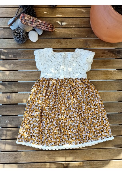 Handmade Kız Çocuk Elbisesi Pamuk, El Örgüsü Kız Çocuk Elbisesi, Baharlık Rengarenk Kız Çocuk Elbise