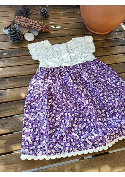 Handmade Kız Çocuk Elbisesi Pamuk, El Örgüsü Kız Çocuk Elbisesi, Baharlık Rengarenk Kız Çocuk Elbise fırsatları