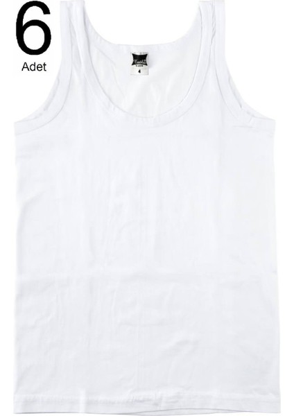 Erkek Çocuk Beyaz 6'lı Paket Ribana Pamuk Atlet fırsatları