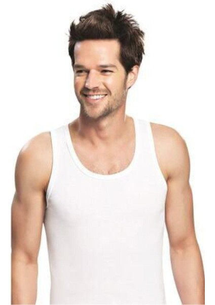 Erkek İç Giyim 3'lü Beyaz Atlet Paketi Sporcular İçin Uygun