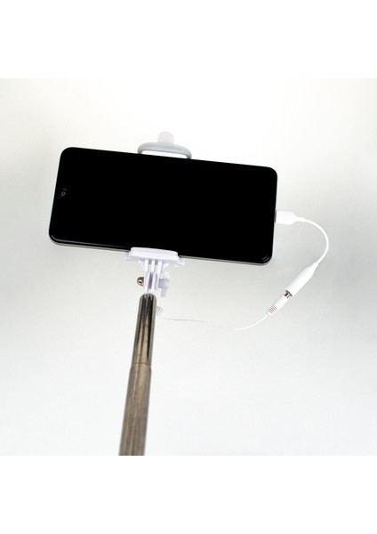 Type-C to 3.5mm Jack Dönüştürücü 270 Derece Dönebilen Premium Selfie Çubuğu Lila 2023Yeni3611UC10