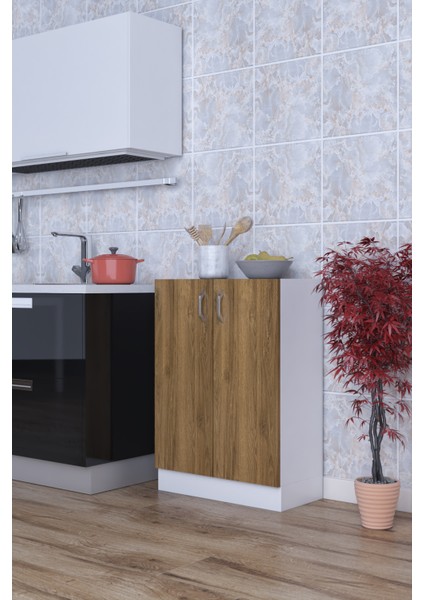 Rafineri Mokas Çok Amaçlı Mdf Dolap Raflı Kapaklı Mutfak Balkon Banyo