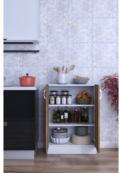 Rafineri Mokas Çok Amaçlı Mdf Dolap Raflı Kapaklı Mutfak Balkon Banyo modelleri