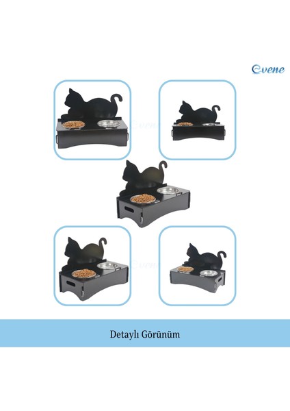Mama Su Kabı Paslanmaz Çelik Taslı 2'li Ahşap Kedi ve Köpek Suluk Kedi Arkalık Model indirimleri