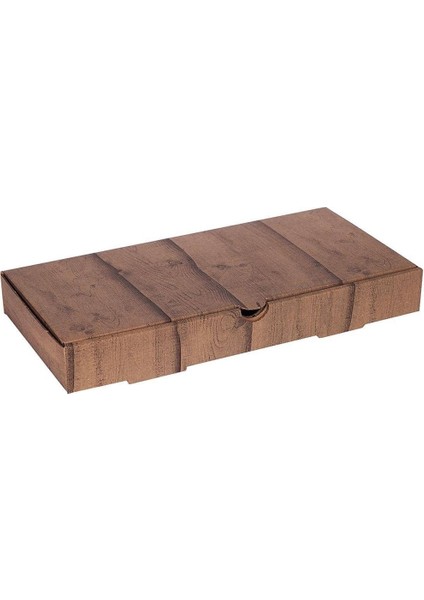 Ahşap Baskılı Büyük Pide Kutusu 36X20X5 cm - 200 Adet
