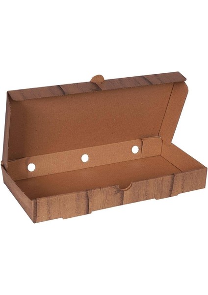 Ahşap Baskılı Büyük Pide Kutusu 36X20X5 cm - 200 Adet