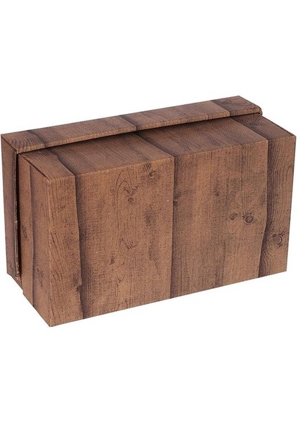 Ahşap Baskılı Hamburger Kutusu 24X14X10 cm - 100 Adet