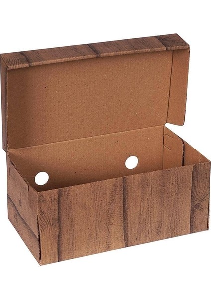 Ahşap Baskılı Hamburger Kutusu 24X14X10 cm - 100 Adet modelleri
