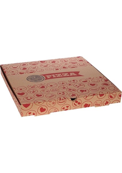30 cm Emoji Baskılı Pizza Kutusu (30X30X4) - 500 Adet