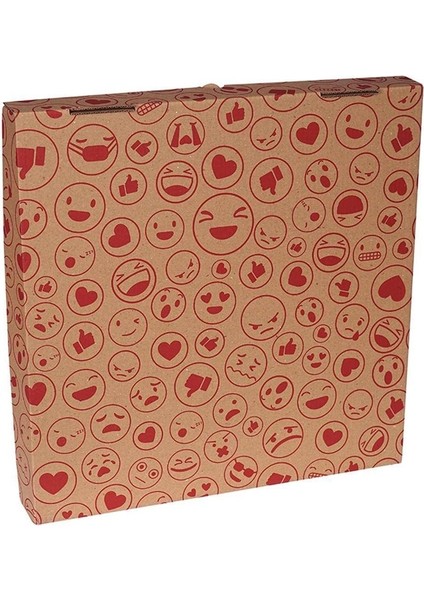 30 cm Emoji Baskılı Pizza Kutusu (30X30X4) - 500 Adet