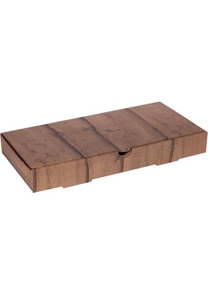 Ahşap Baskılı Orta Pide Kutusu 32X16X4 cm - 200 Adet