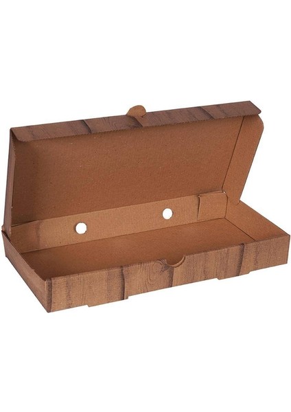 Ahşap Baskılı Orta Pide Kutusu 32X16X4 cm - 200 Adet