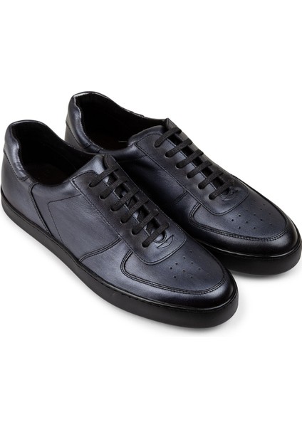 Hakiki Deri Antrasit Sneaker Erkek Ayakkabı