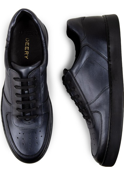 Hakiki Deri Antrasit Sneaker Erkek Ayakkabı