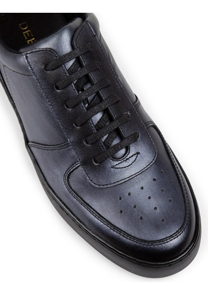 Hakiki Deri Antrasit Sneaker Erkek Ayakkabı