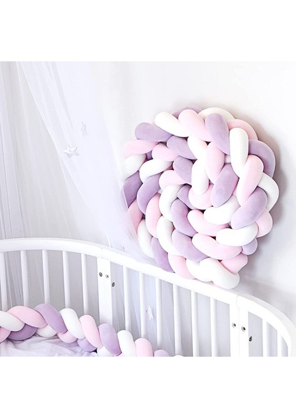 Yatak Kenarı Dokuma Bantlı Pembe ve Mor 35 Metre (Yurt Dışından)